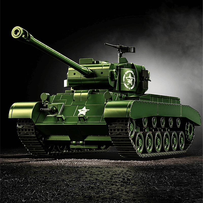 M26 Pershing Heavy Tank 1702pcs Model – Rotating Turret