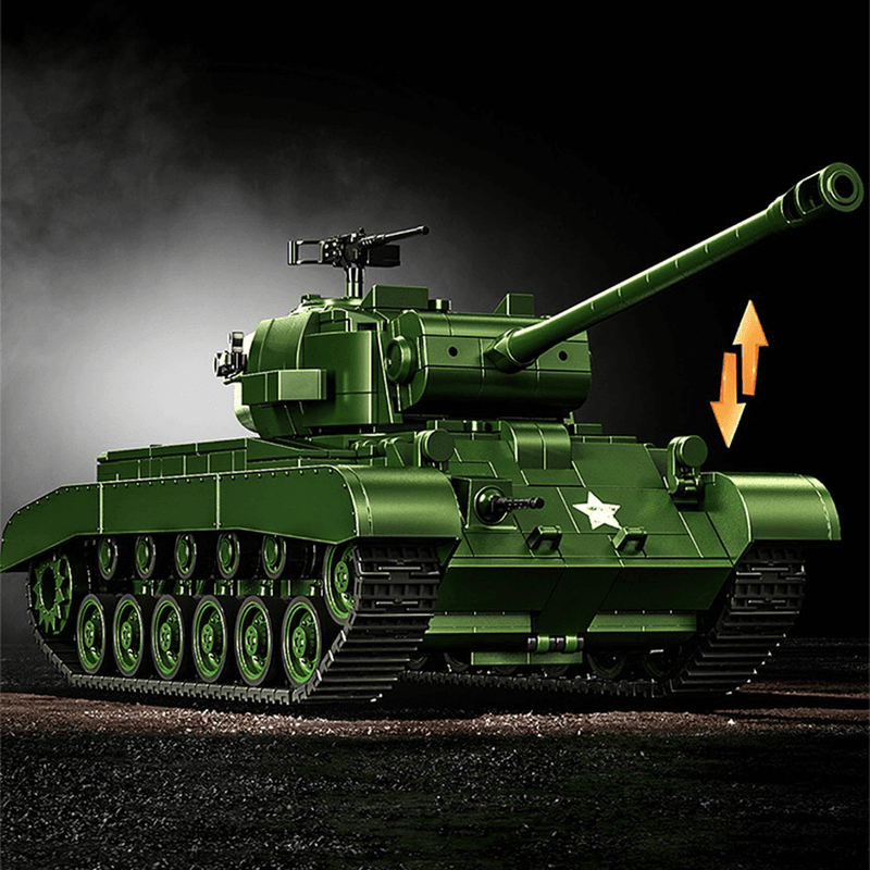 M26 Pershing Heavy Tank 1702pcs Model – Rotating Turret