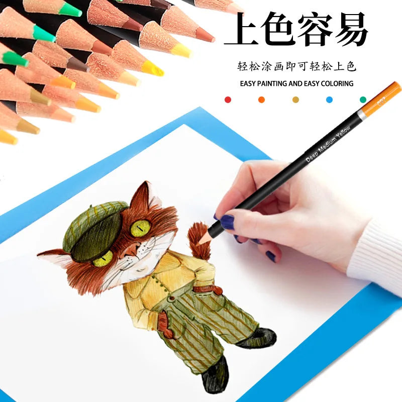OEM 72 Pcs Oil-Based Custom Colored Pencil Set Art Drawing Kit for Adult Coloring Books