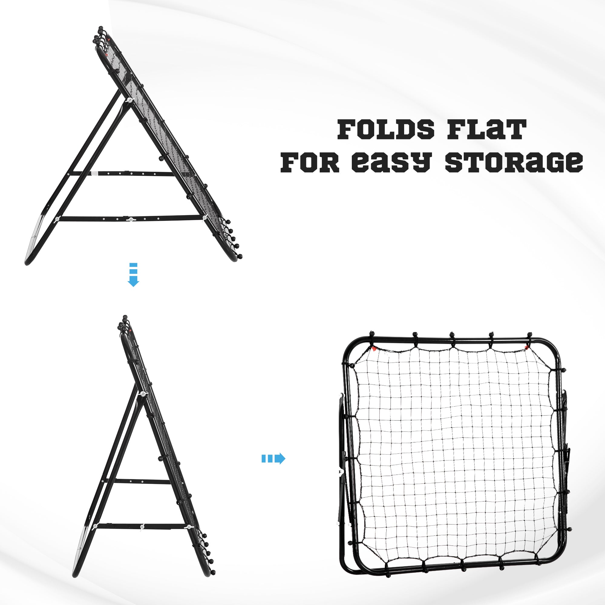 Rebounder Net Practise Kickback Goal for Teens Adults Softball Training in Black | HOMCOM