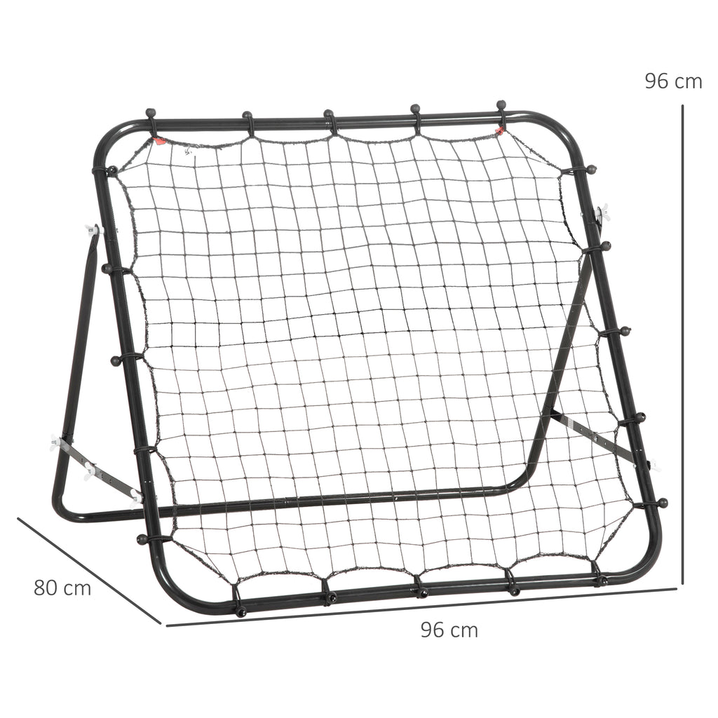 Rebounder Net Practise Kickback Goal for Teens Adults Softball Training in Black | HOMCOM