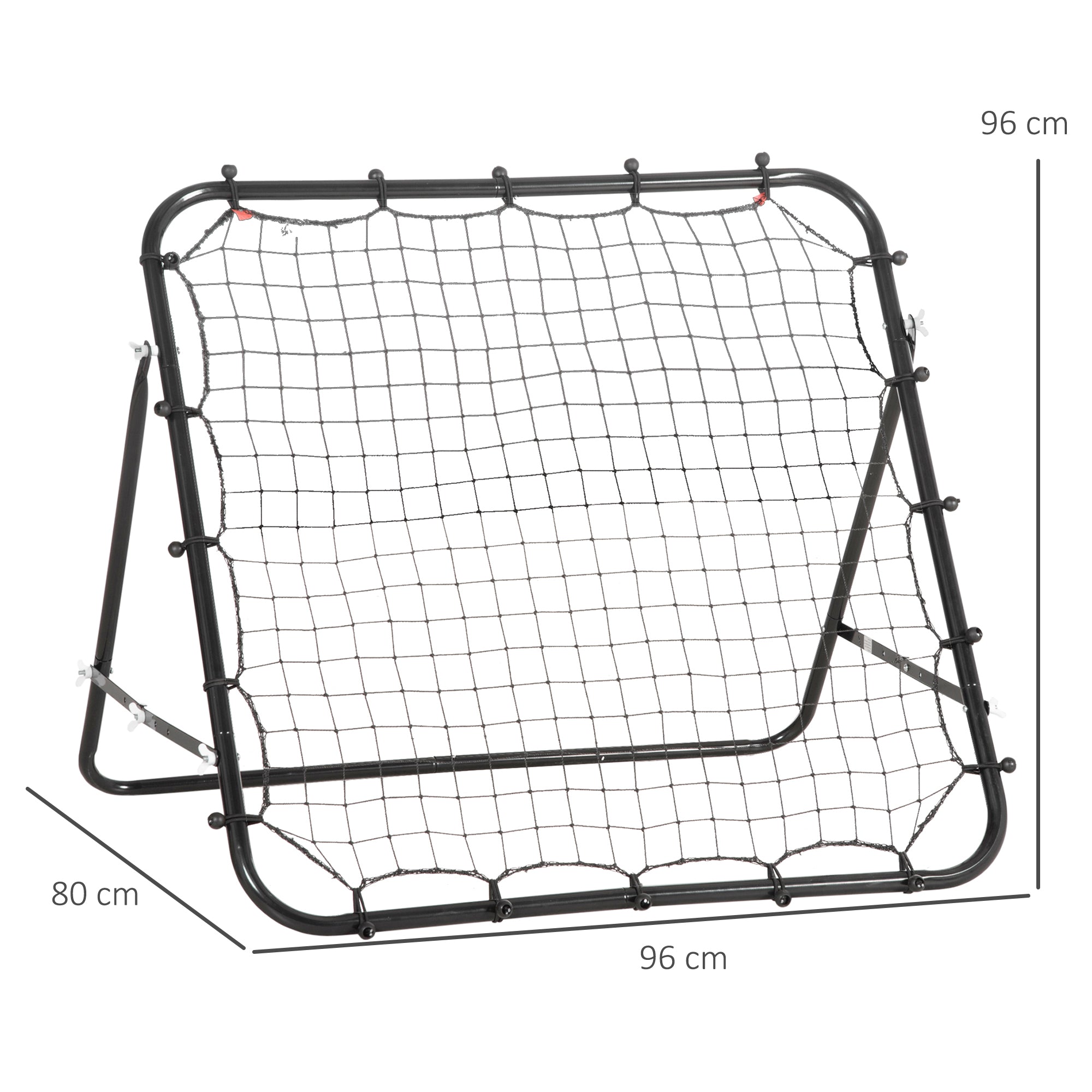Rebounder Net Practise Kickback Goal for Teens Adults Softball Training in Black | HOMCOM
