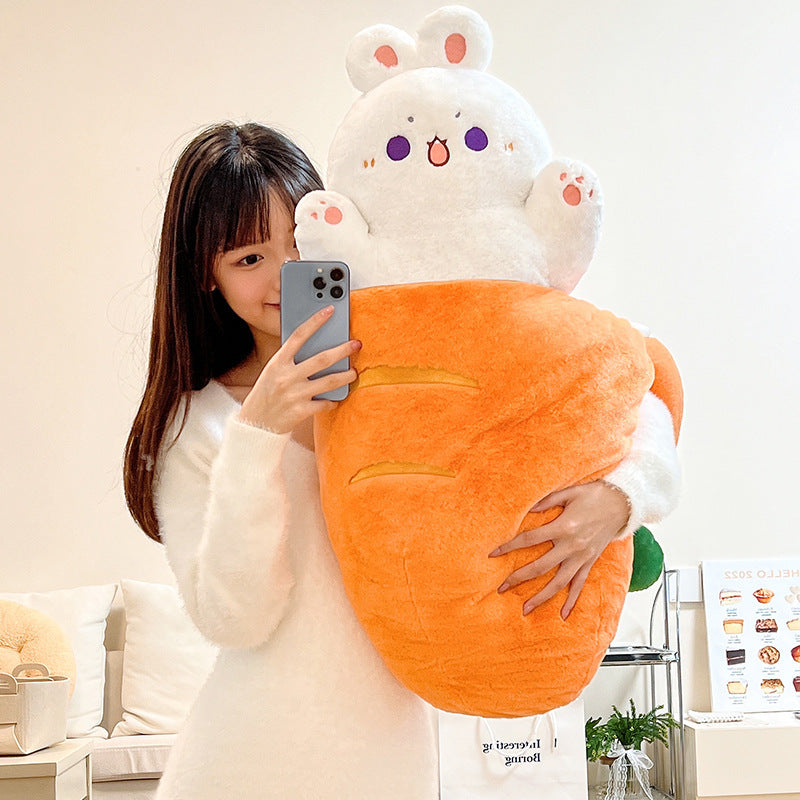 Radish Rabbit Plush Cat and Dog Pillow Toy