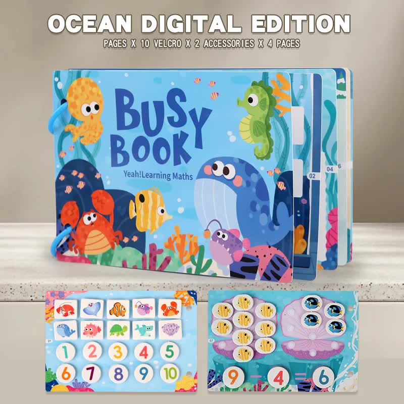 NNEDSZ Themed Busy Book Set - Educational Activity Books for Preschool Learning (Farm, Vehicles, Dinosaurs, Ocean, and Forest,5 books in total)