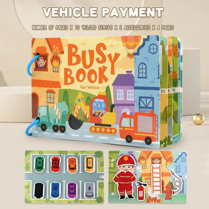 NNEDSZ Themed Busy Book Set - Educational Activity Books for Preschool Learning (Farm, Vehicles, Dinosaurs, Ocean, and Forest,5 books in total)