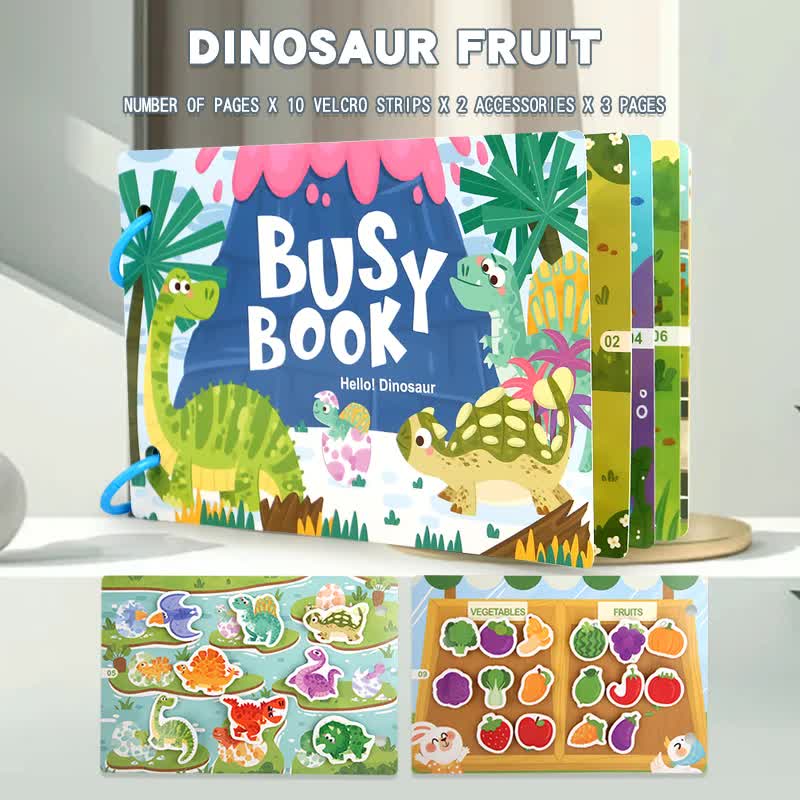 NNEDSZ Themed Busy Book Set - Educational Activity Books for Preschool Learning (Farm, Vehicles, Dinosaurs, Ocean, and Forest,5 books in total)