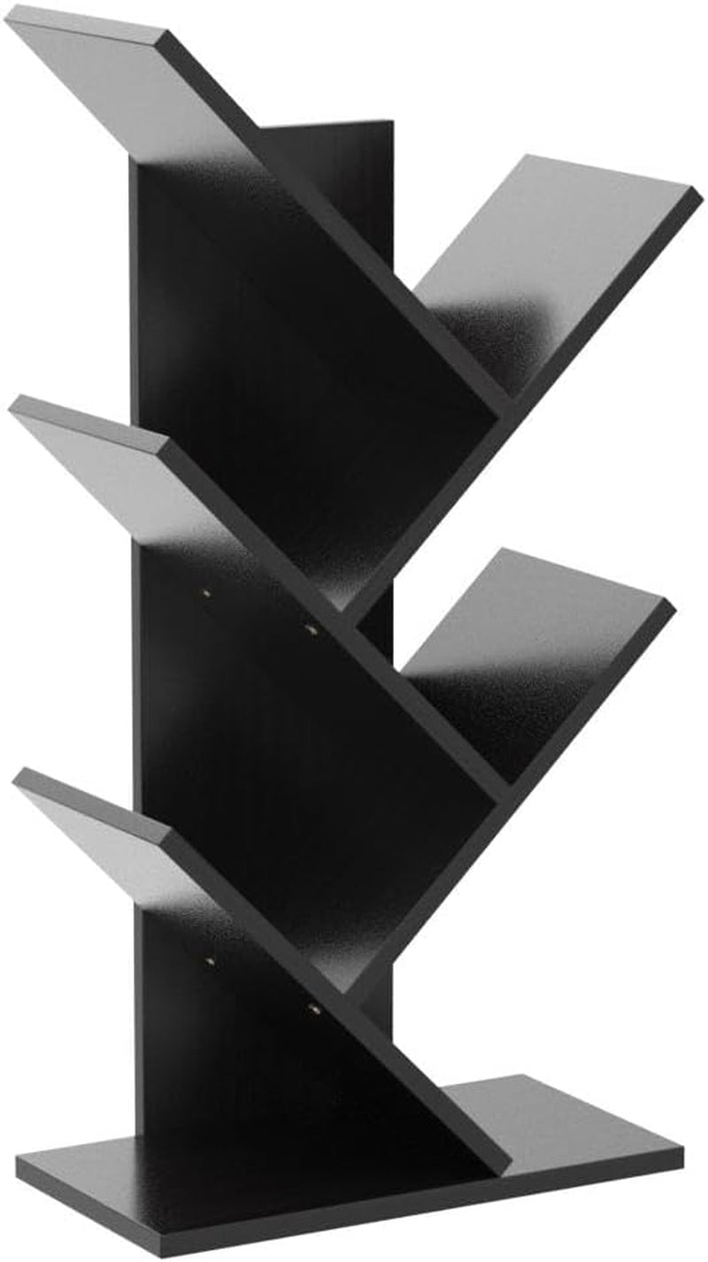 Book Tree Bookshelf, 5-Tier Wood Bookshelf Tree Bookcase for Displaying Books, Cds, Magazines and More at Office, Home or School