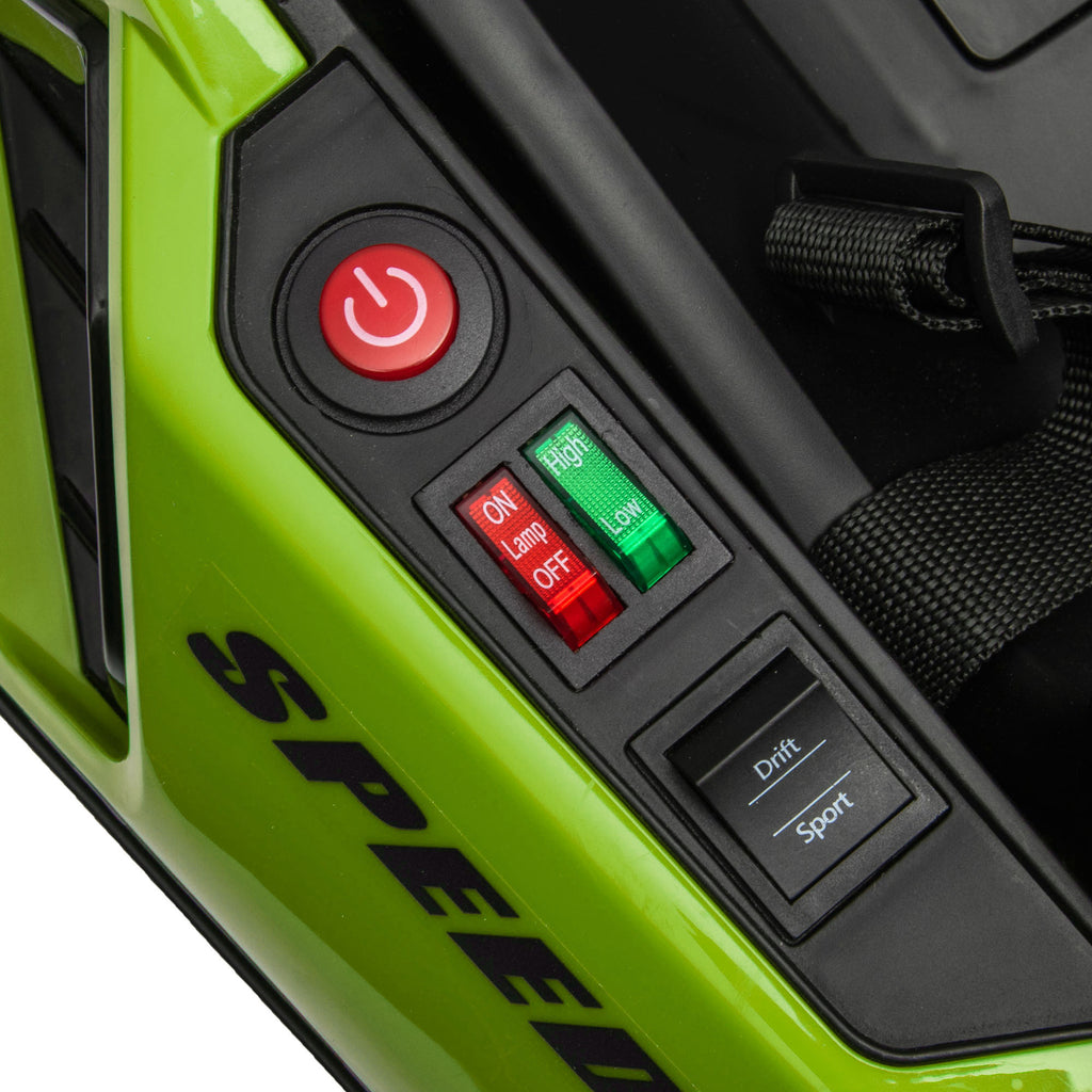 HOMCOM 24V Electric Go Kart for Kids with Adjustable Seat for 6-12 Years Old in Green