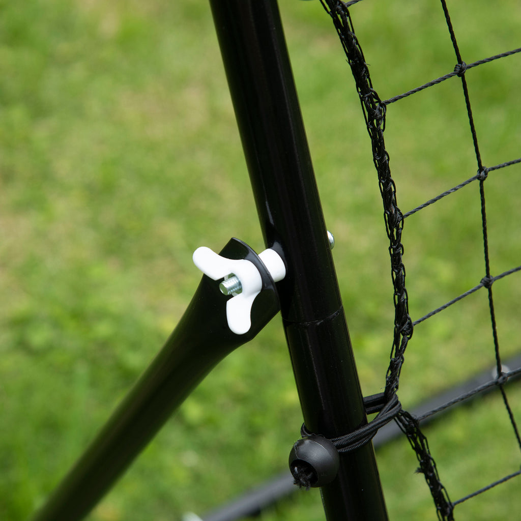 Rebounder Net Practise Kickback Goal for Teens Adults Softball Training in Black | HOMCOM